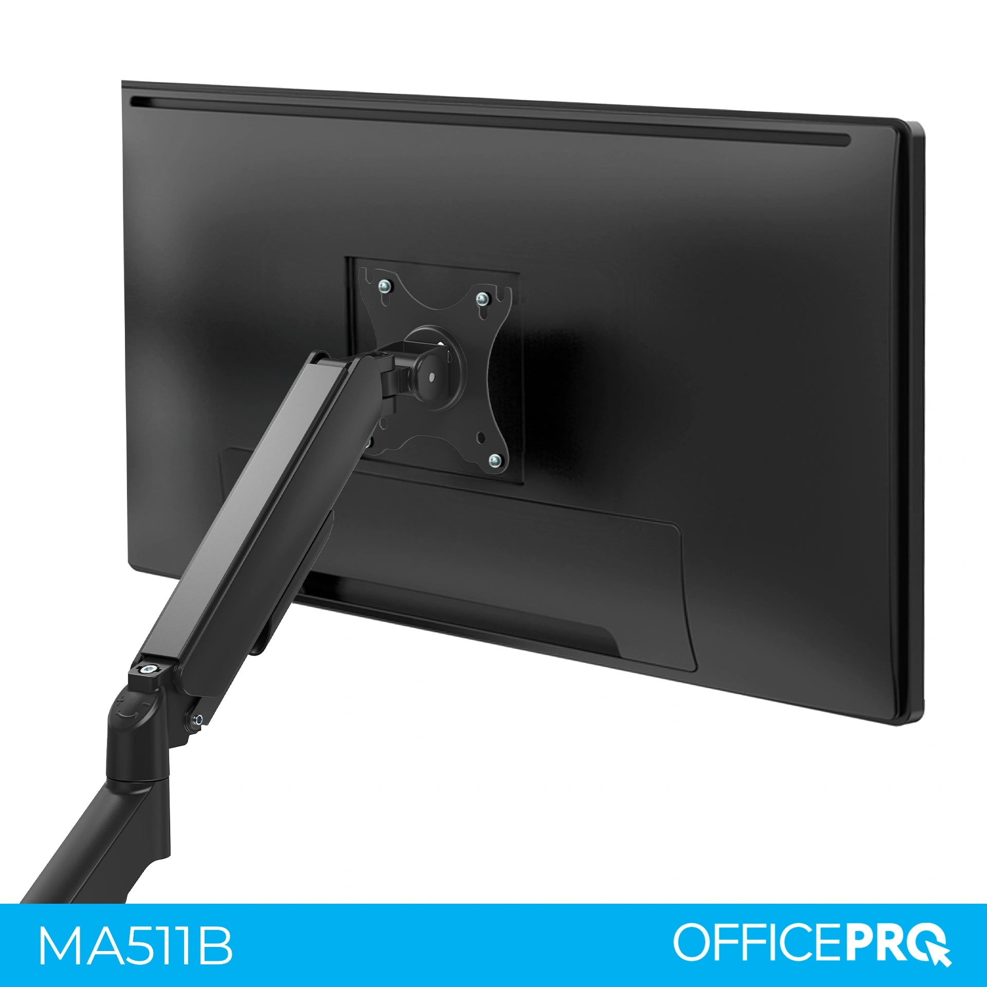 Кронштейн для монітора OfficePro MA511B чорний — монітор ззаду на кронштейні