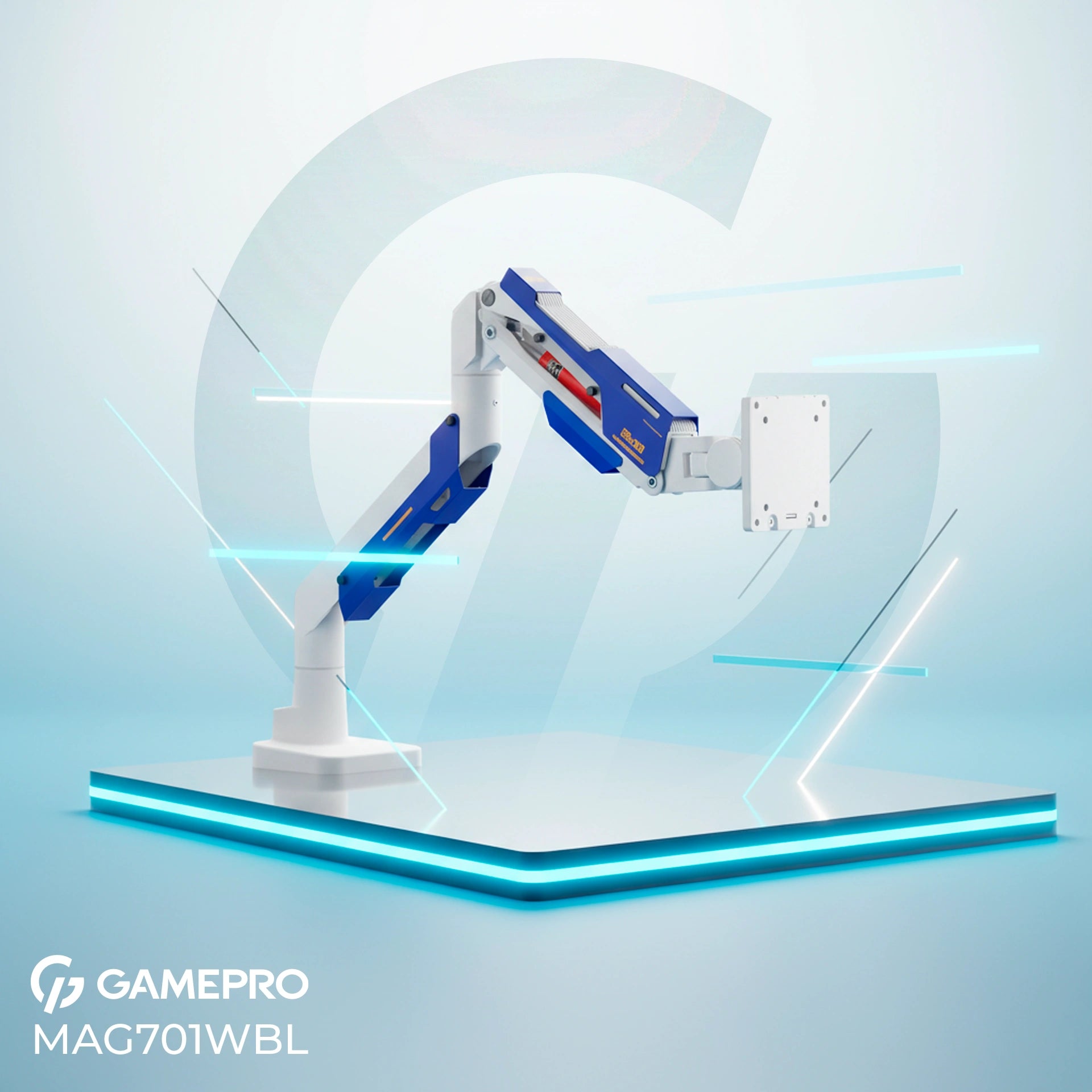 Кронштейн GamePro MAG701WBL біло-синій — плече під кутом
