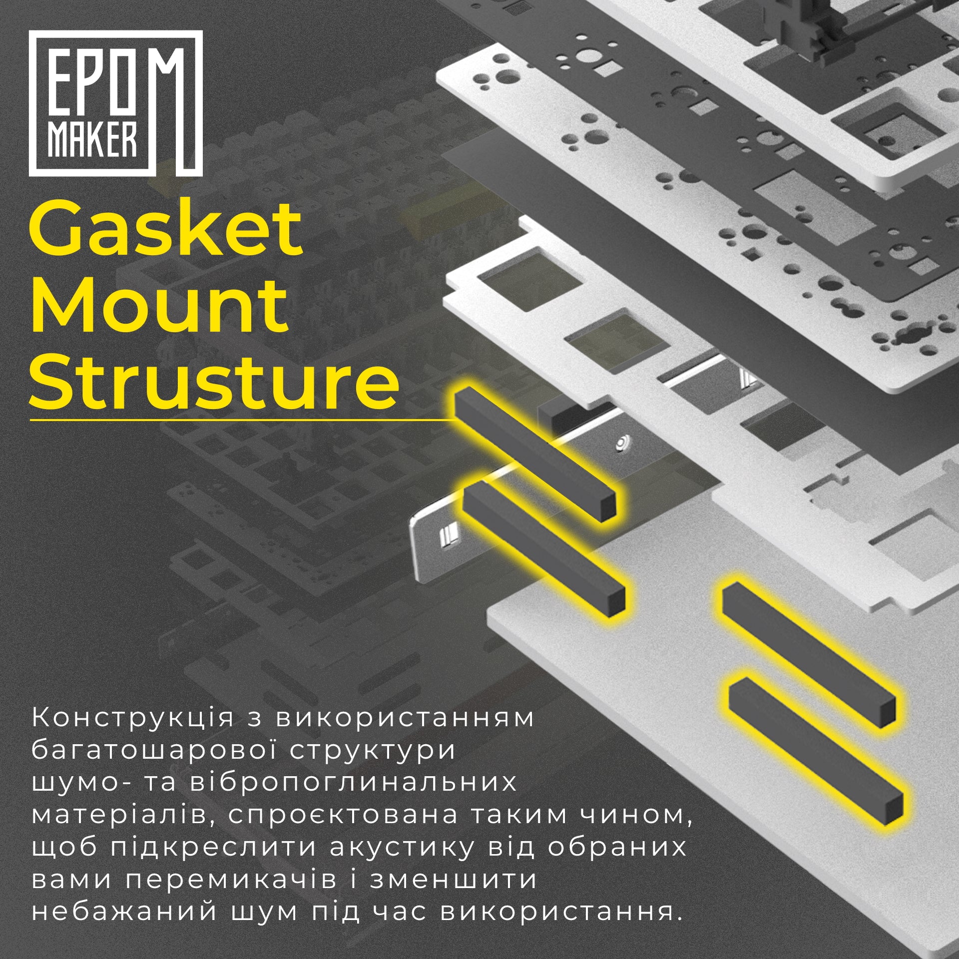 Клавіатура механічна бездротова EPOMAKER Shadow-S Mulan White (SHS-W-M)