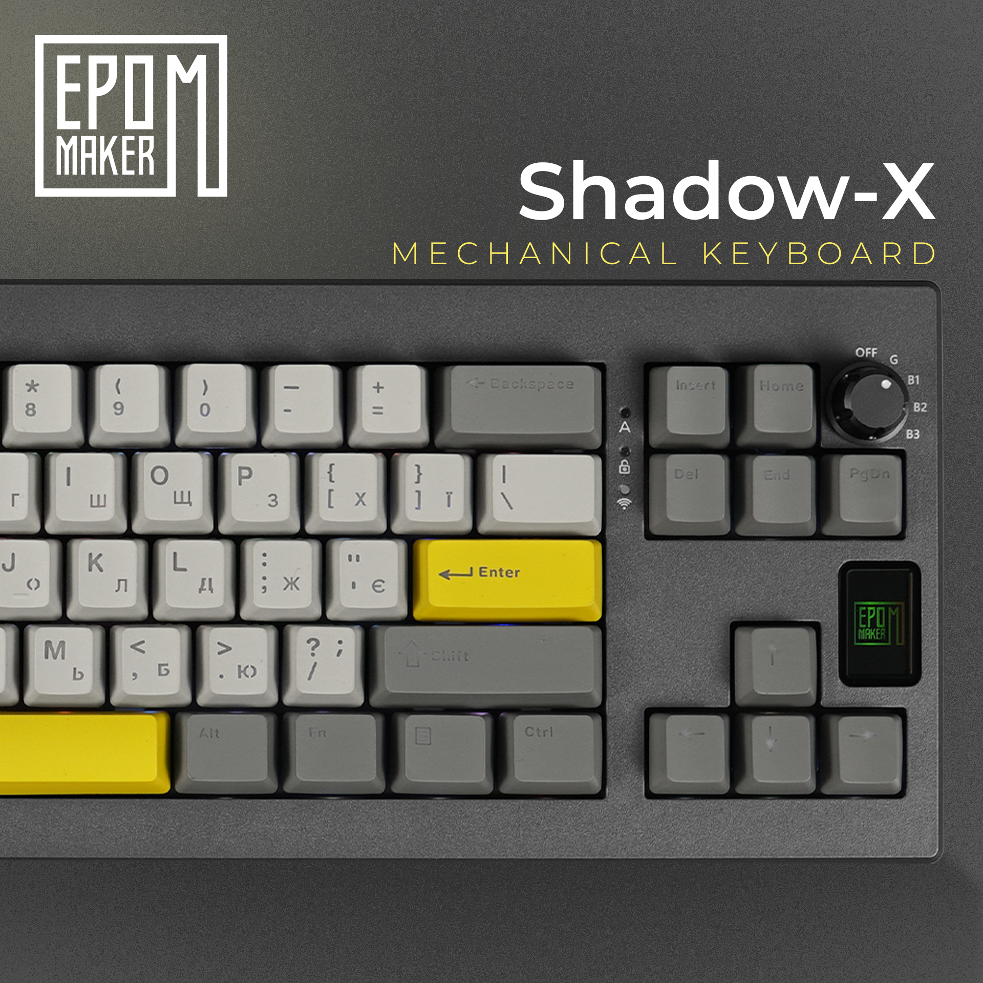 Клавіатура механічна бездротова EPOMAKER Shadow-X Flamingo Black (SHX-B-F)