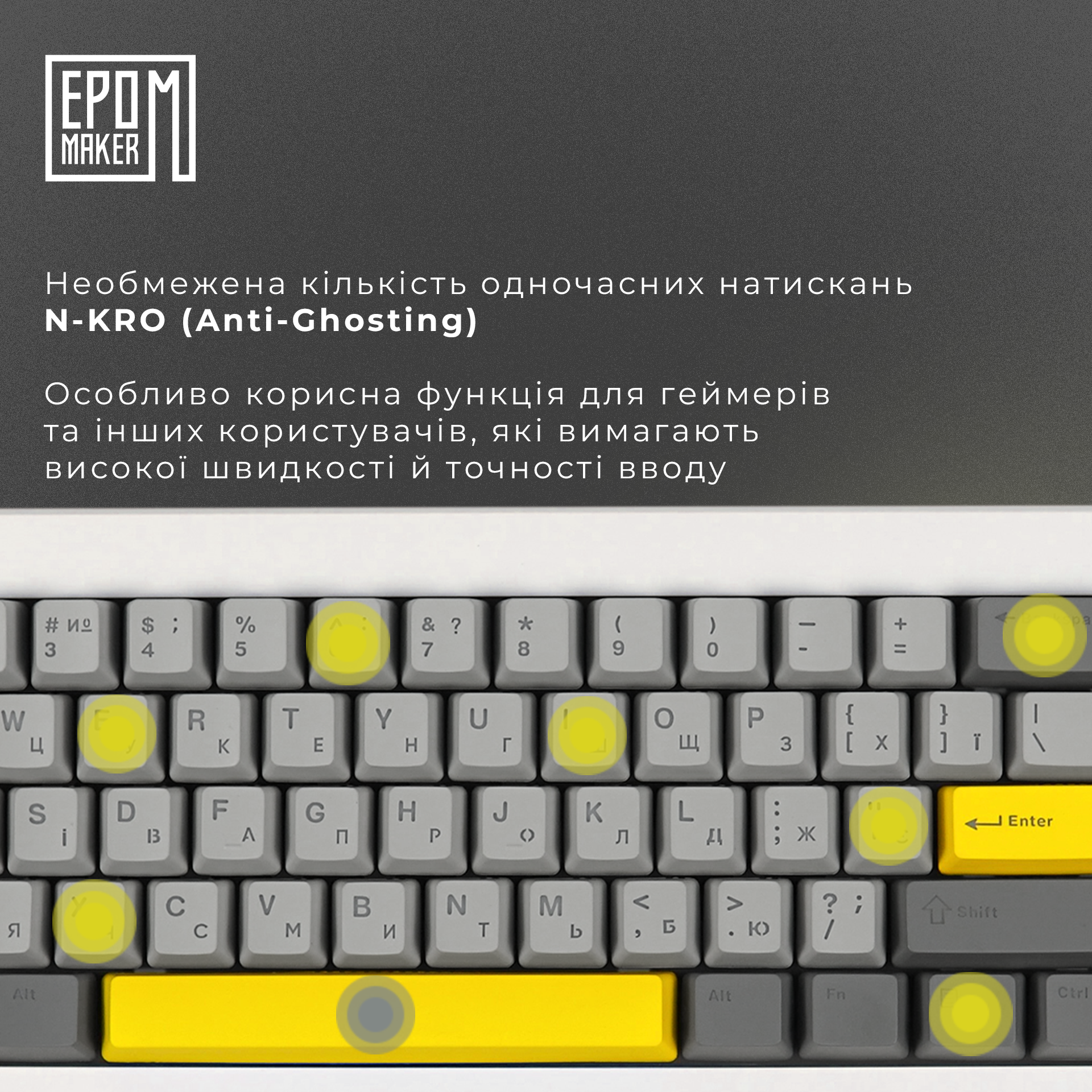 Клавіатура механічна бездротова EPOMAKER Shadow-X Mulan White (SHX-W-M)