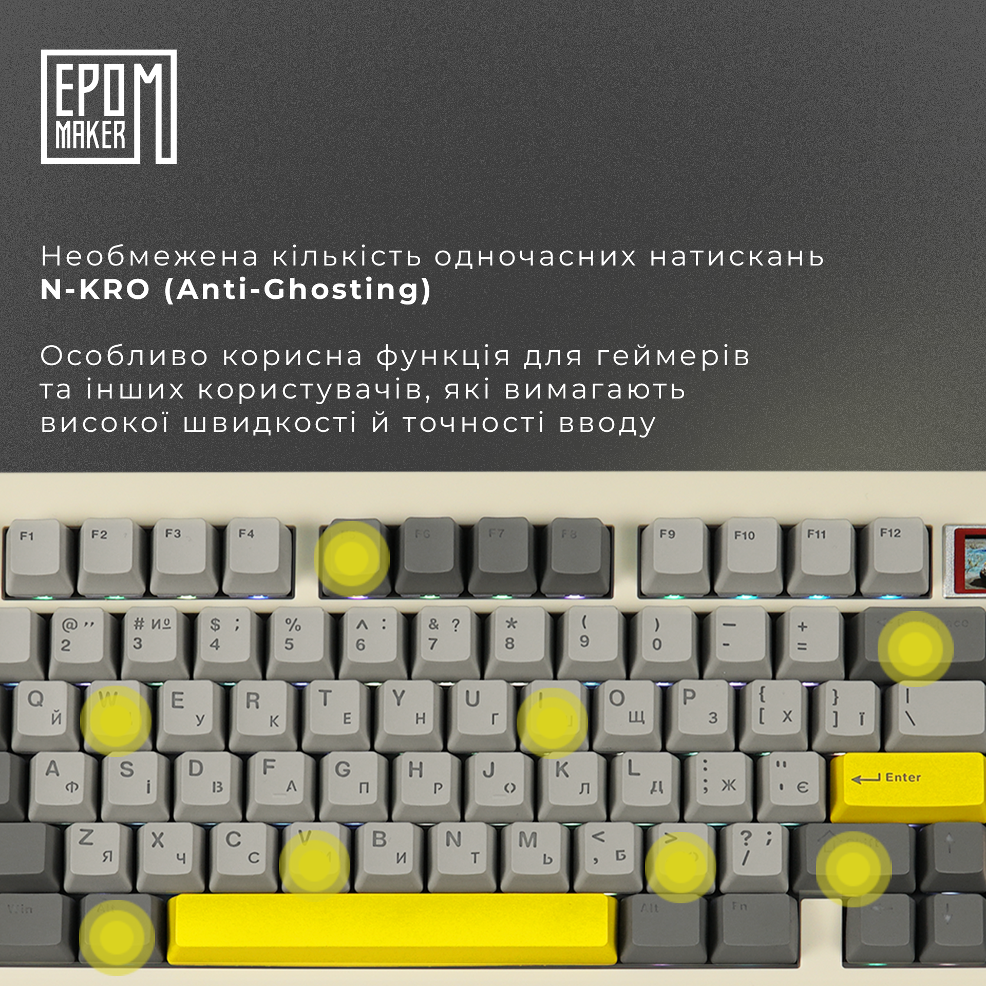 Клавиатура механическая беспроводная EPOMAKER TH80 PRO V2 Wisteria Tactile White (TH80-PROV2-W-WT)