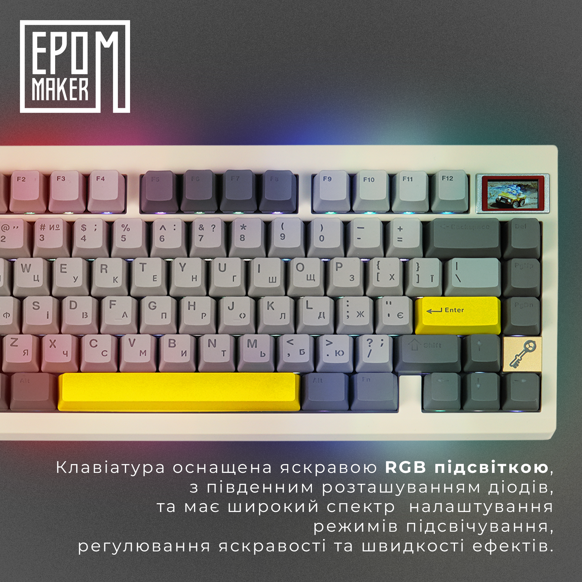 Клавиатура механическая беспроводная EPOMAKER TH80 PRO V2 Wisteria Tactile White (TH80-PROV2-W-WT)