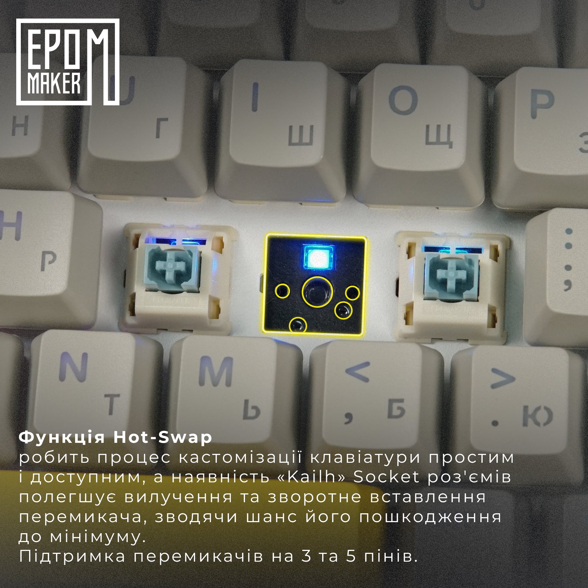 Клавиатура беспроводная механическая EPOMAKER TH80 SE Budgerigar V2 Black (TH80-SE-B-BV2)