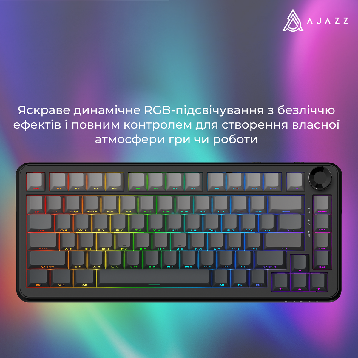 Бездротова механічна клавіатура Ajazz AK820 MAX PLUS White Birch Switch — фото 16