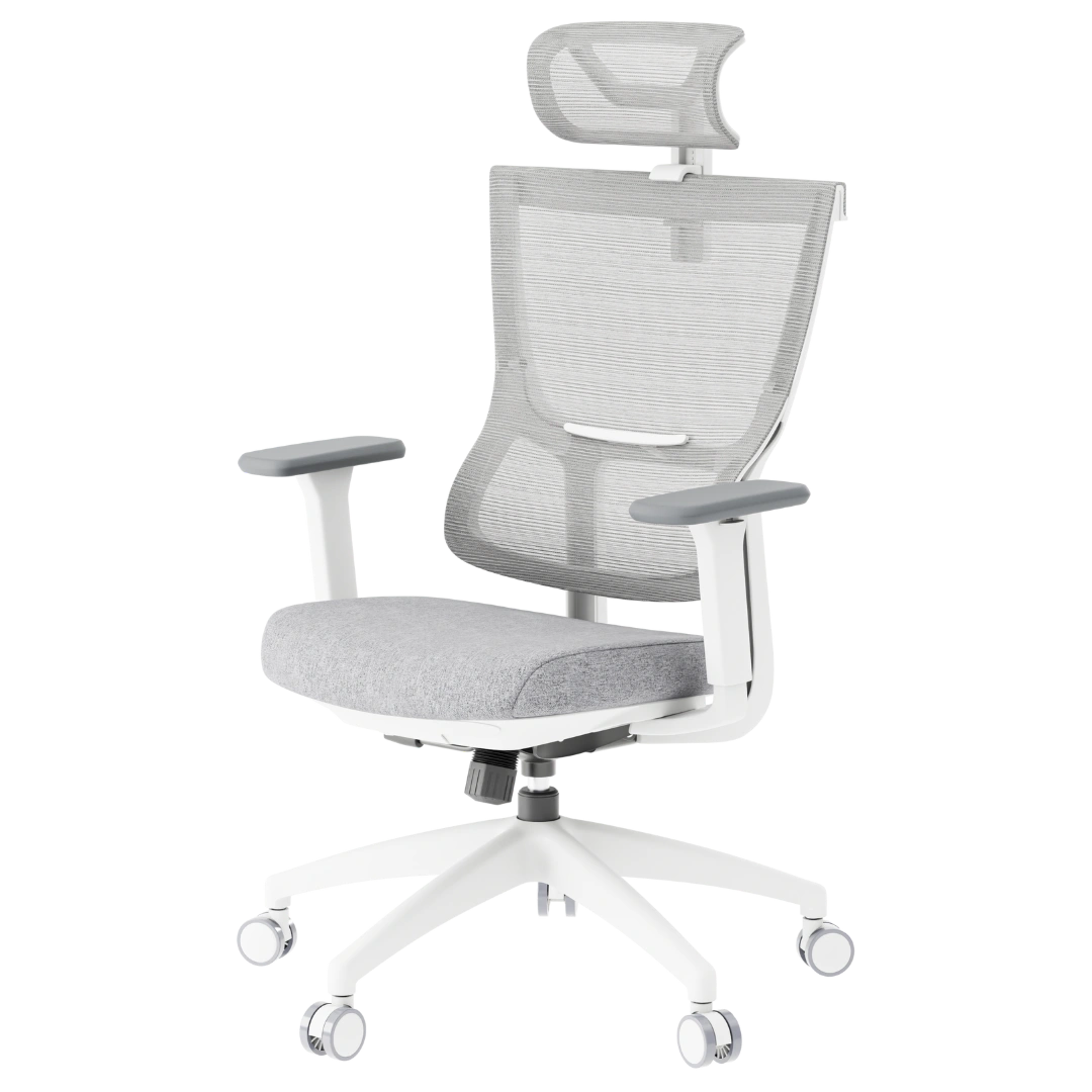 Ергономічне офісне крісло OfficePro Elegant OC600 біле з сітчастою спинкою