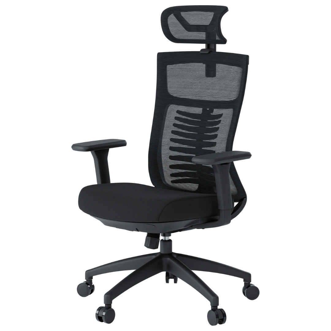 Ергономічне офісне крісло OfficePro Balance OC550 чорне з сітчастою спинкою