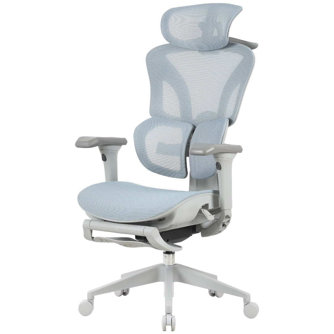 Сітчасте офісне крісло OfficePro Elite OC950 сіро-блакитне