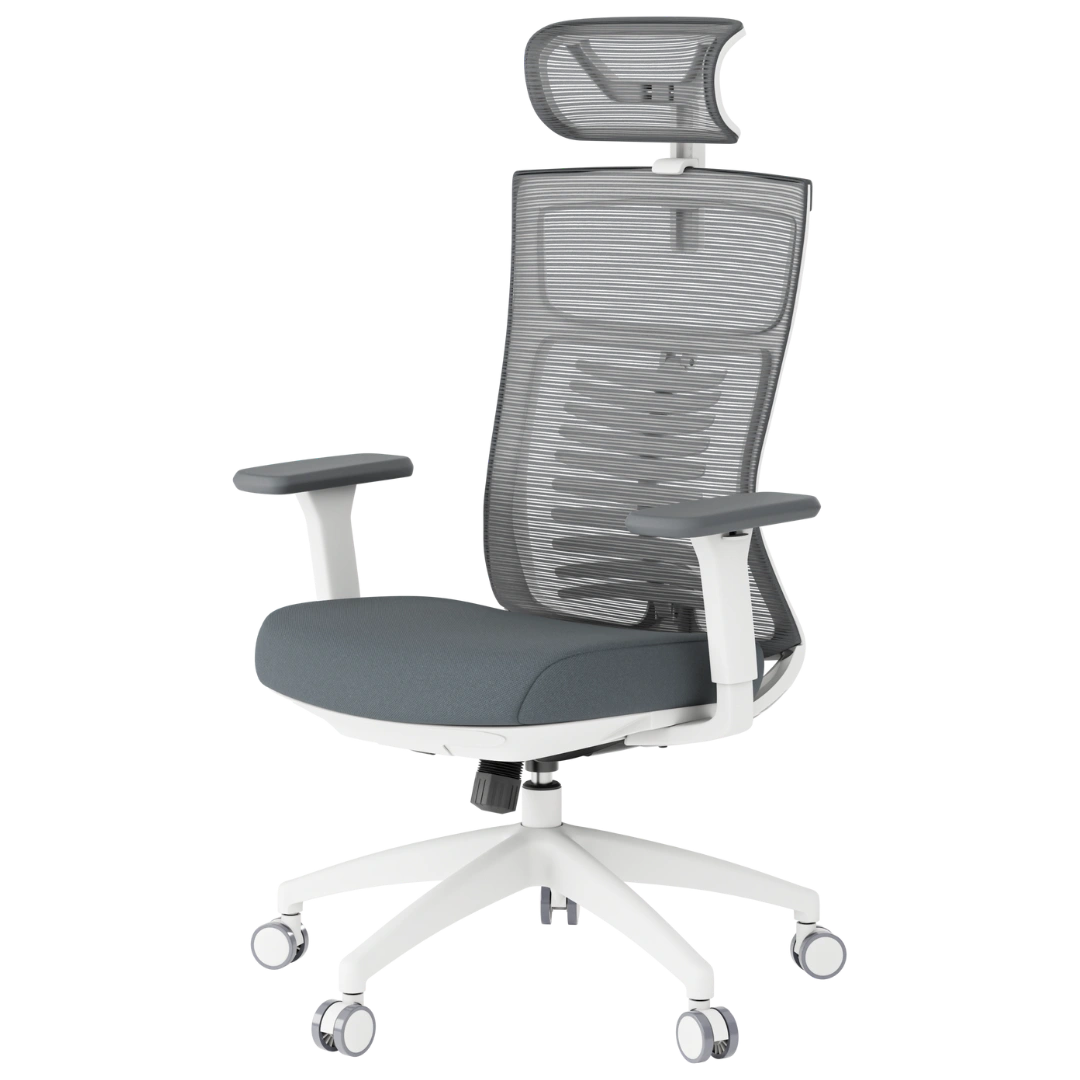 Ергономічне офісне крісло OfficePro Balance OC550 біле з сітчастою спинкою