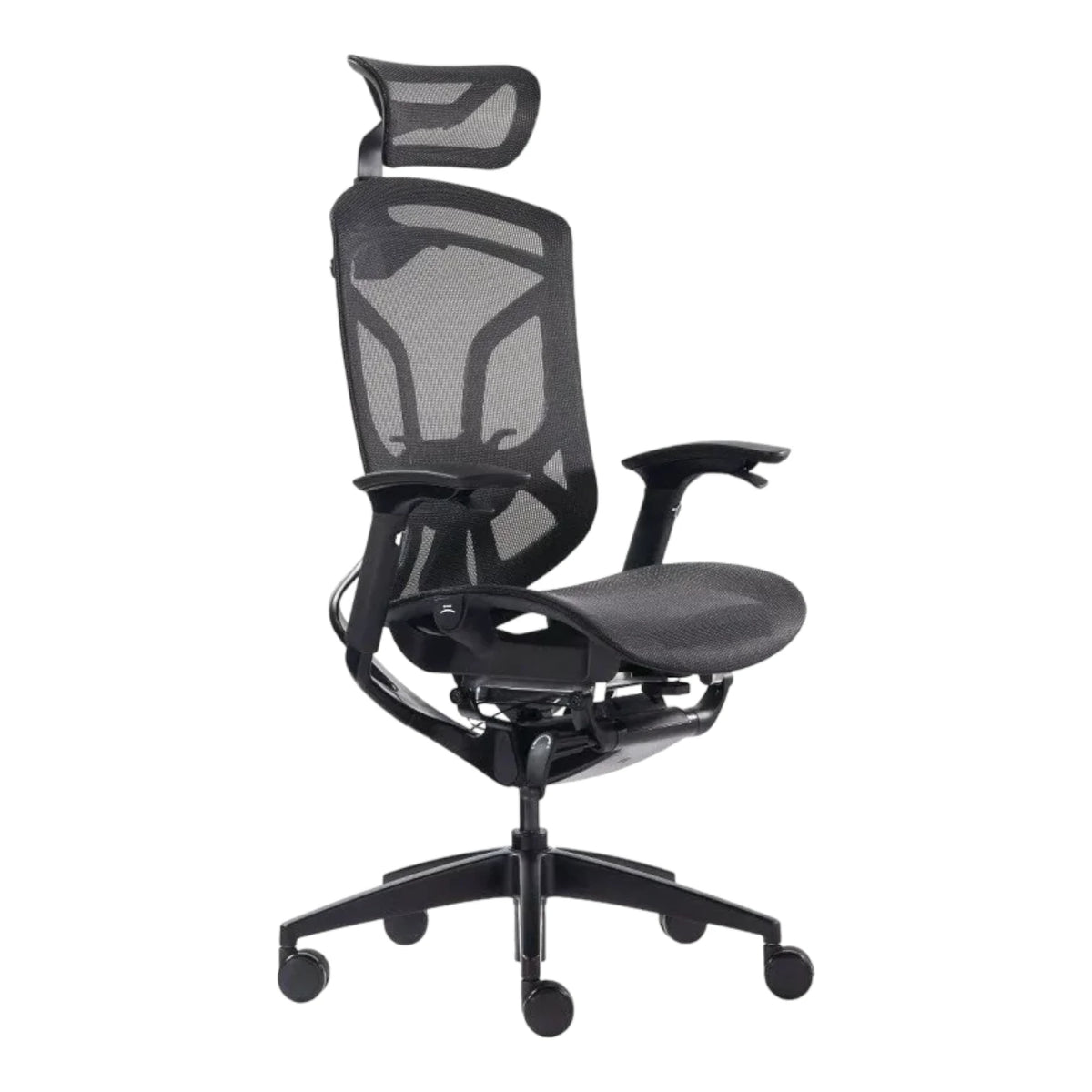 Крісло GT Chair DVARY Total Black — вид спереду збоку зліва