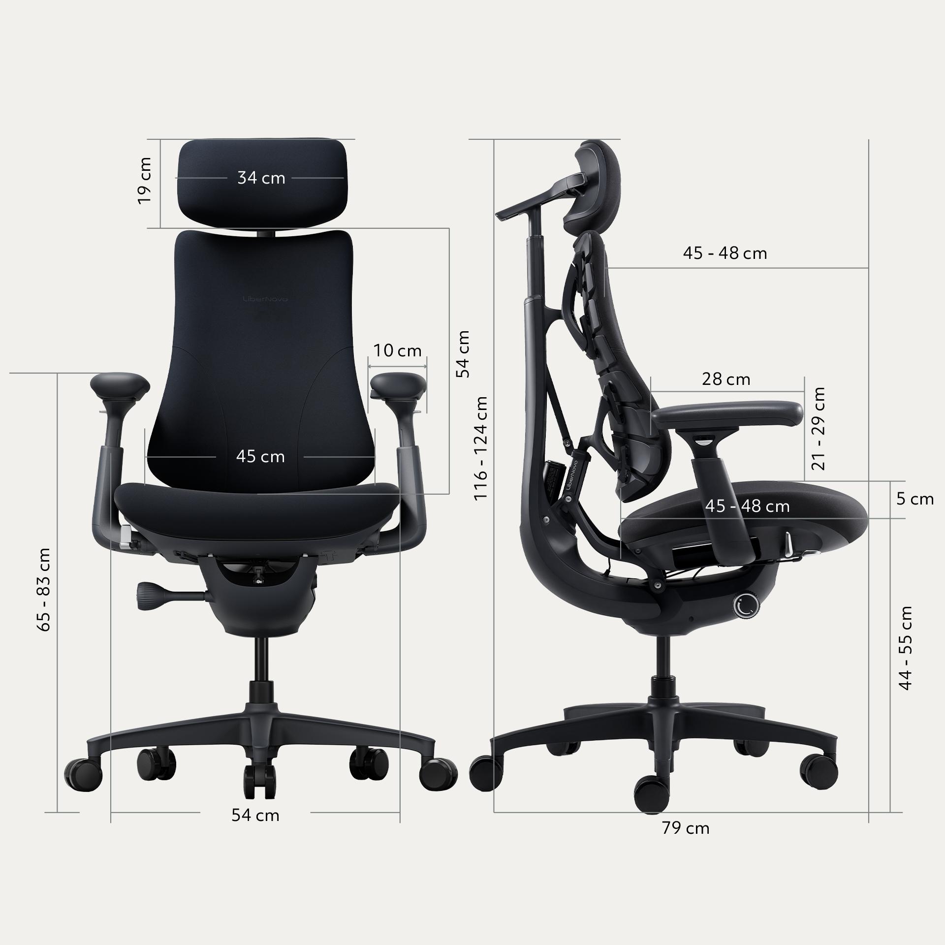 Ергономічне крісло LiberNovo Omni чорне Midnight Black