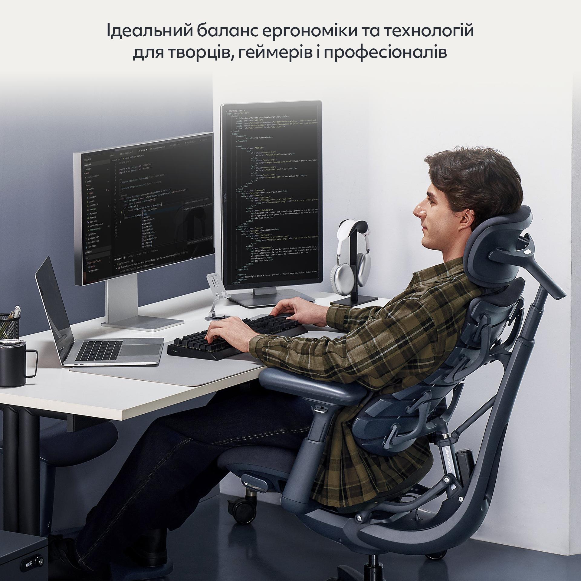 Ергономічне крісло LiberNovo Omni чорне Midnight Black