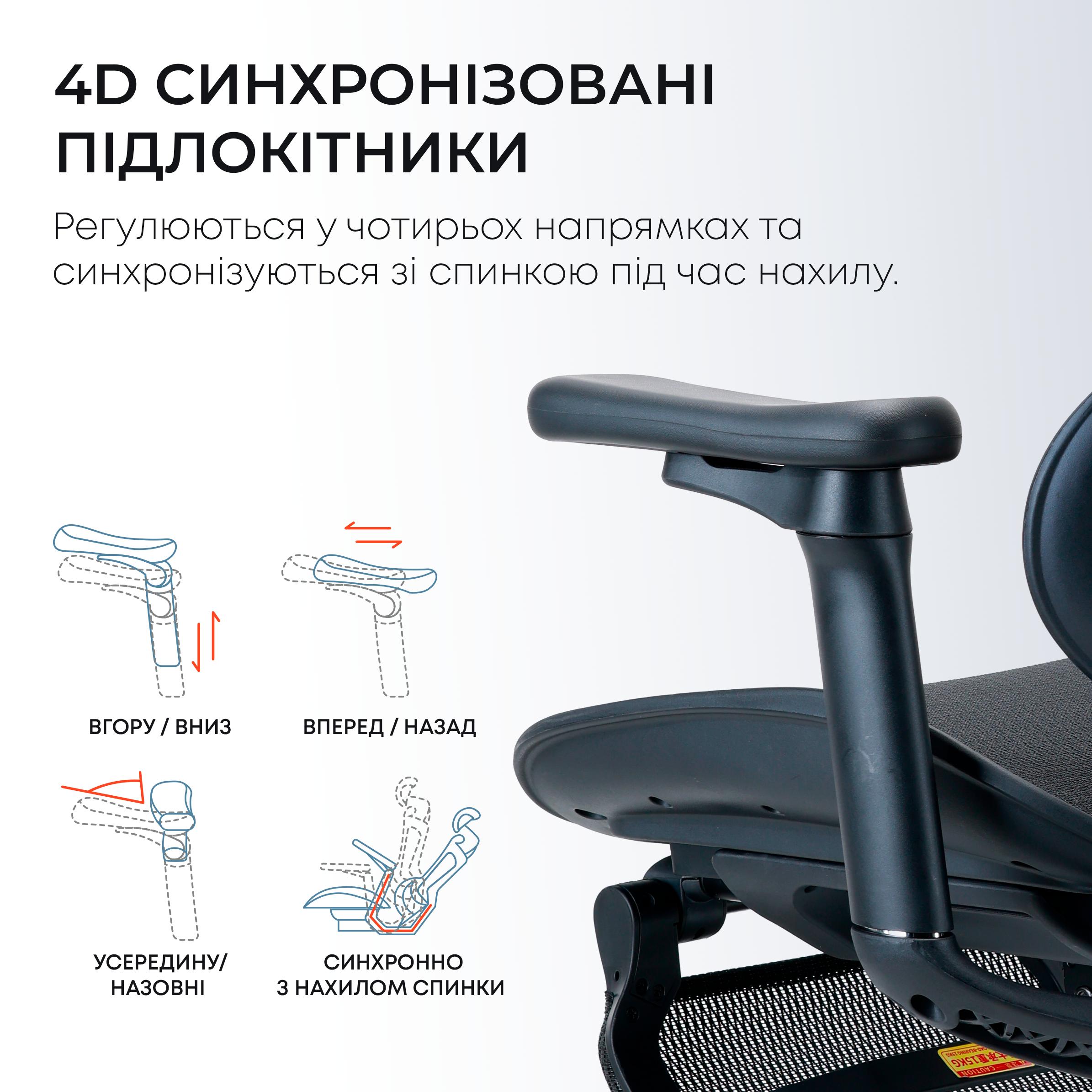 Кресло офисное с подставкой для ног Sihoo DORO C300L Mesh Black with footrest