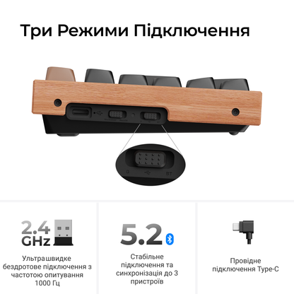 Клавіатура Keychron K2 HE — три режими підключення