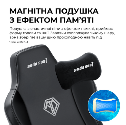 Крісло ігрове Anda Seat Novis Plus Black PVC Size XL