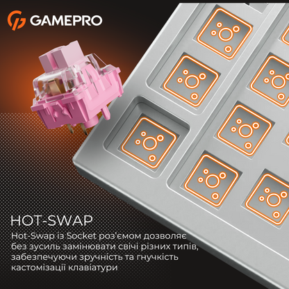 GamePro MK160 V2 Warden QLAB Sakura White — Hot-Swap