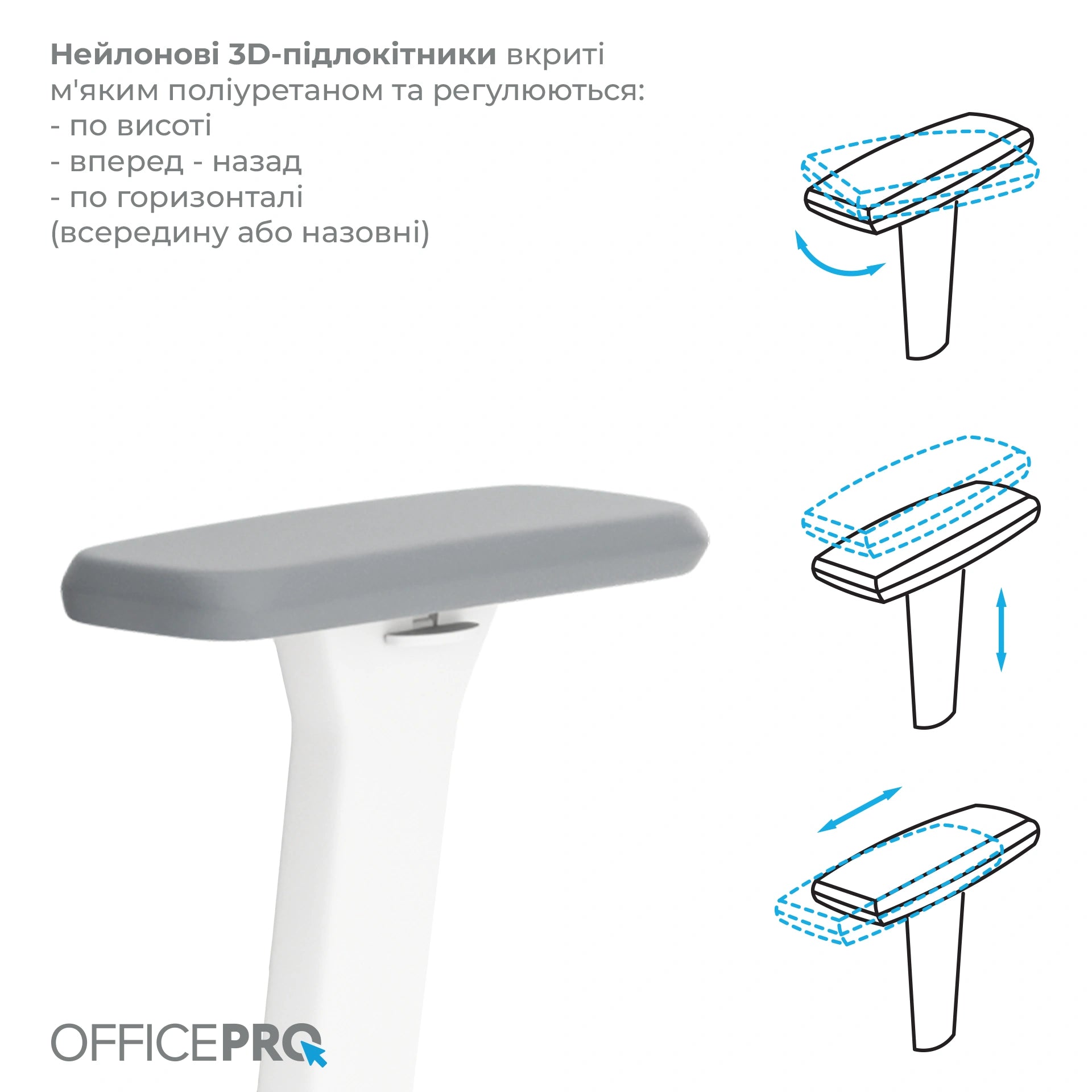 Ергономічне офісне крісло OfficePro Elegant OC600 біле з сітчастою спинкою