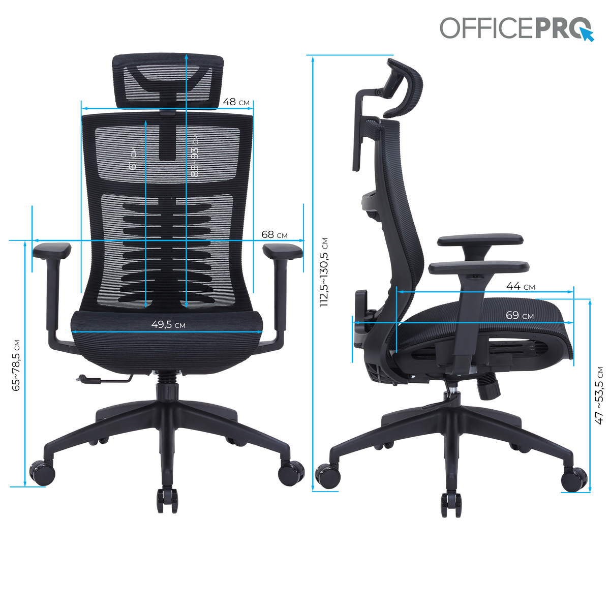 Кресло офисное OfficePro Balance OC620-B-B-B