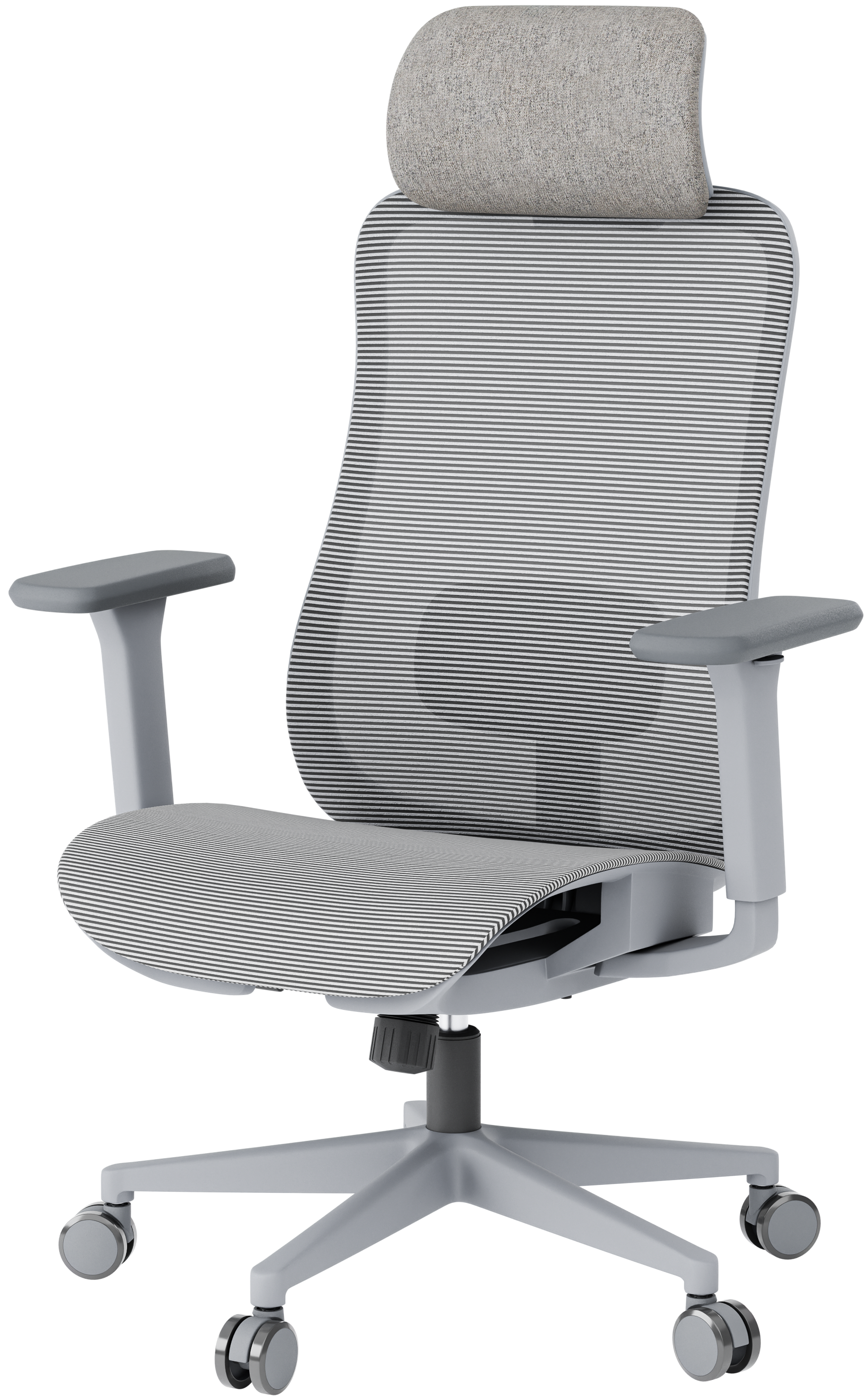Ергономічне офісне крісло OfficePro Wave OC670 сіре з сітчастою спинкою