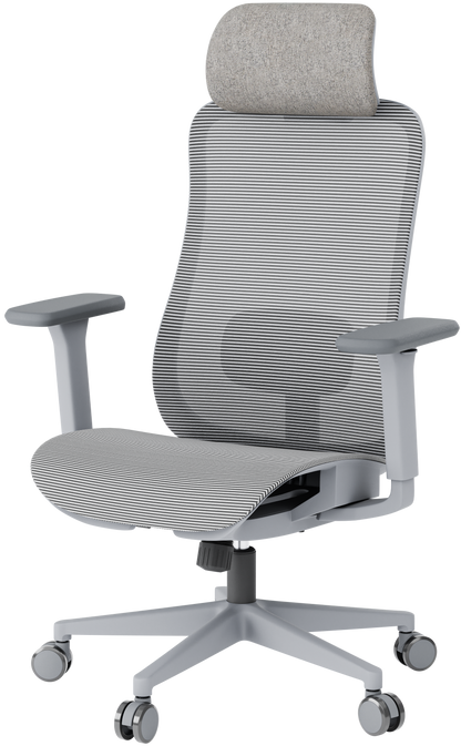 Ергономічне офісне крісло OfficePro Wave OC670 сіре з сітчастою спинкою