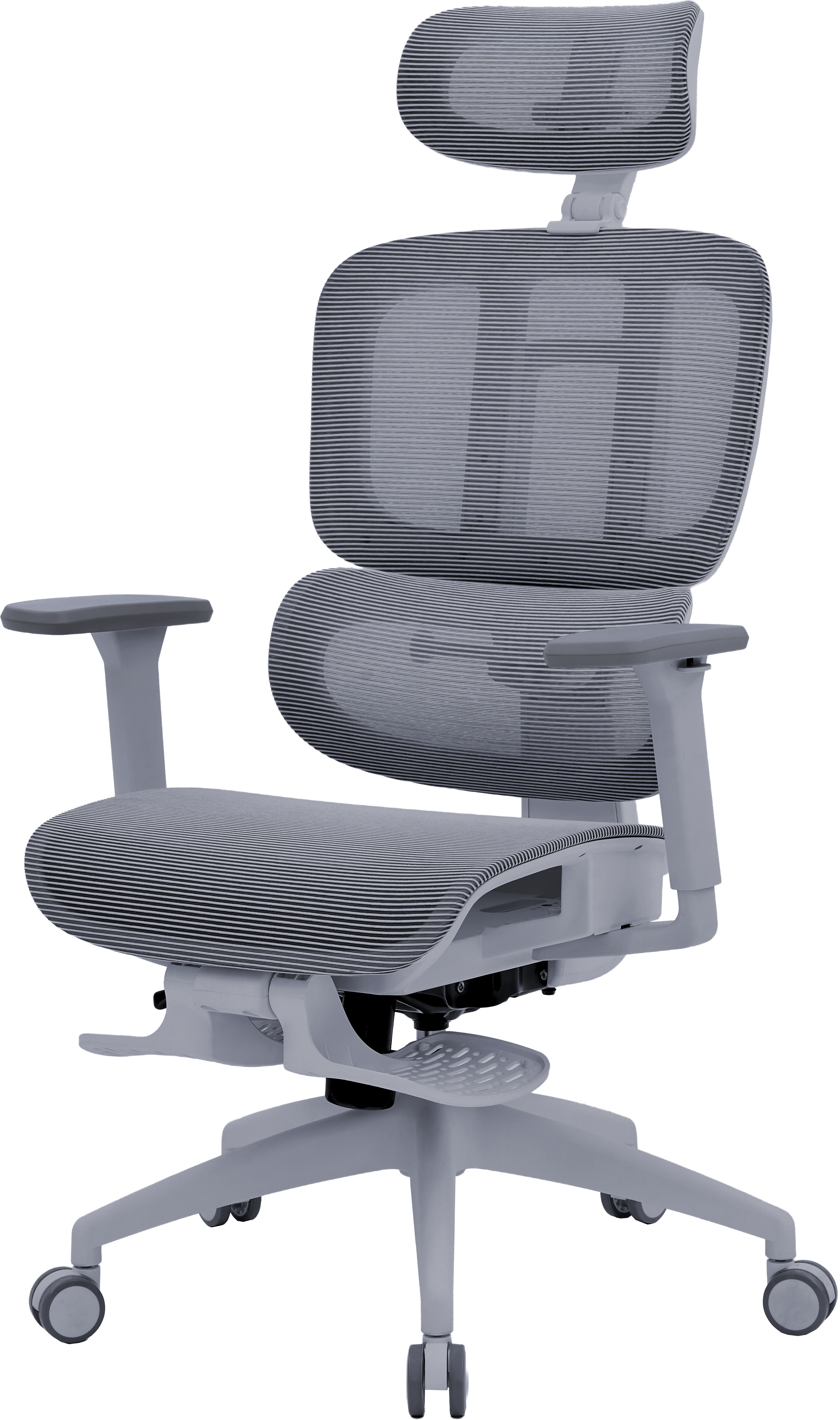 Офісне крісло OfficePro Skyline OC750 сіре з підставкою для ніг, сітка