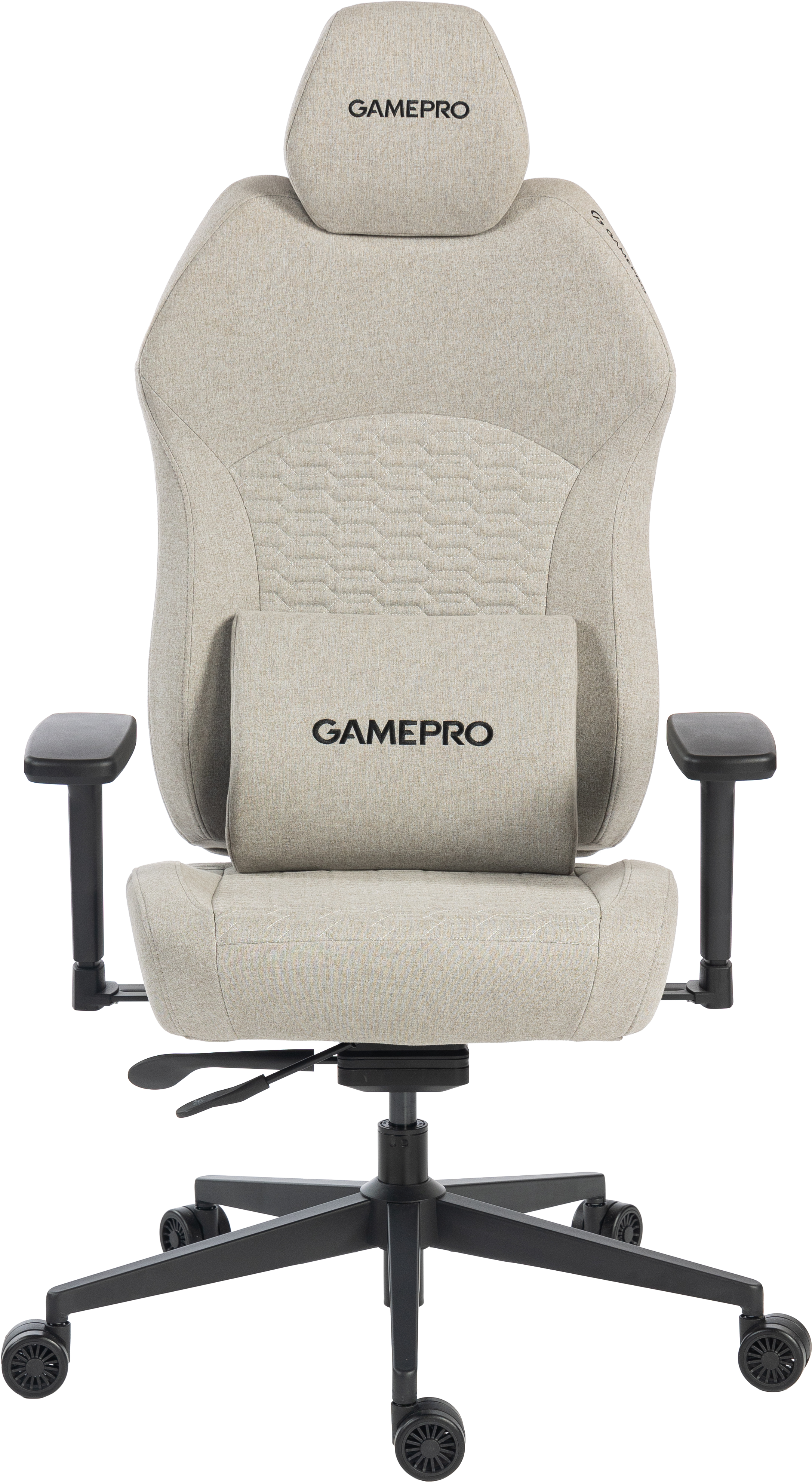 Ігрове крісло GamePro GC760LG, світло-сіра тканина