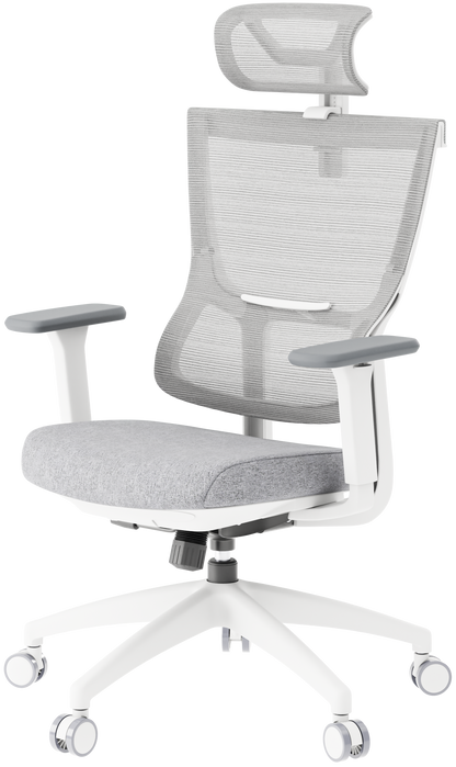 Ергономічне офісне крісло OfficePro Elegant OC600 біле з сітчастою спинкою