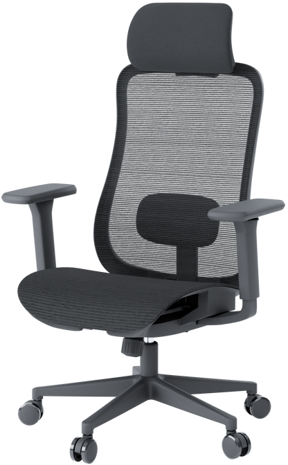 Офісне крісло OfficePro Wave OC670 чорне з сітчастою спинкою