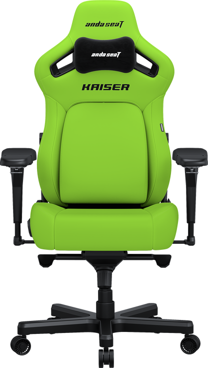 Ігрове крісло Anda Seat Kaiser 4 XL зелене Cyber Green, шкіра ПВХ