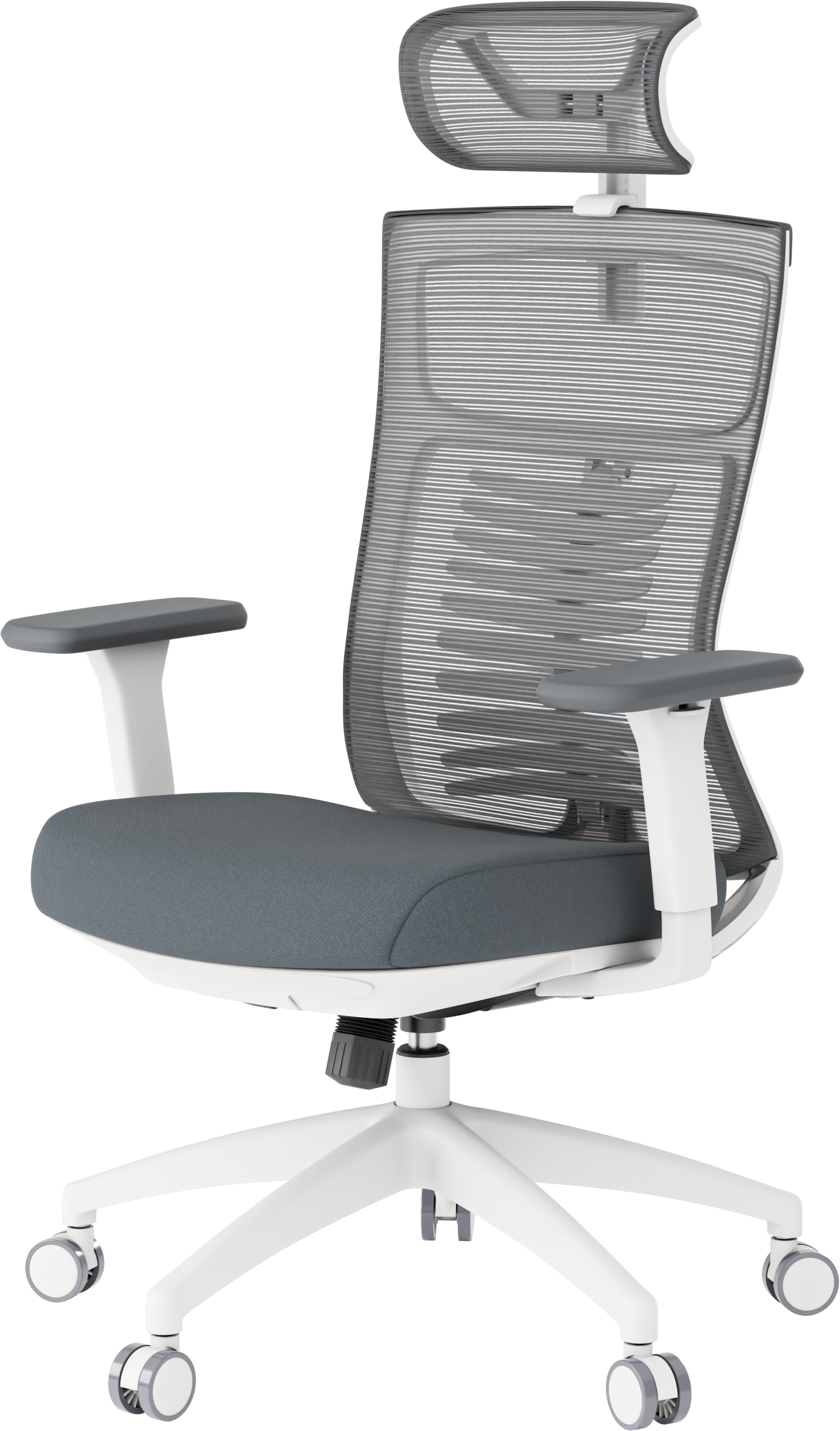 Ергономічне офісне крісло OfficePro Balance OC550 біле з сітчастою спинкою