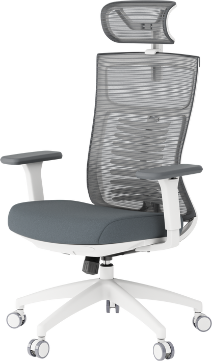 Ергономічне офісне крісло OfficePro Balance OC550 біле з сітчастою спинкою