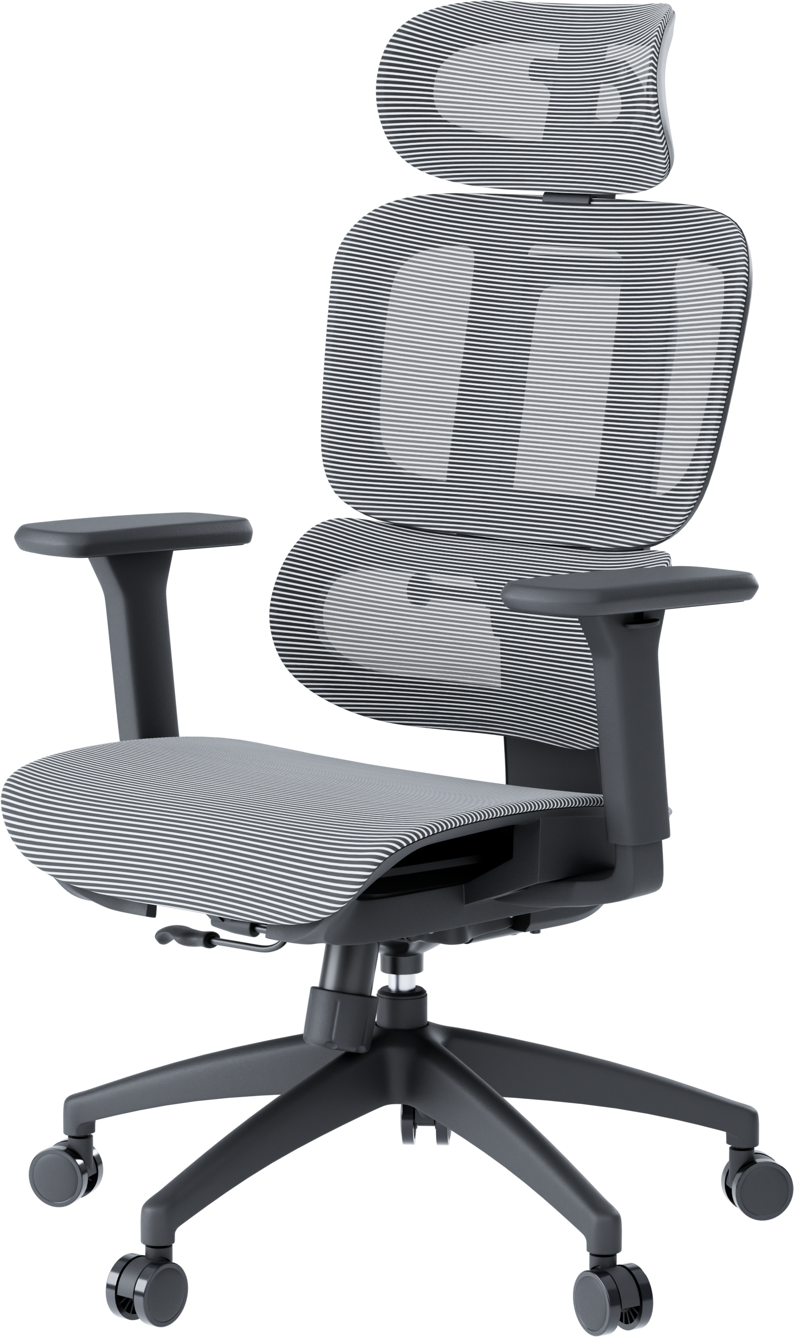 Ергономічне офісне крісло OfficePro Skyline OC680 чорно-сіре з сіткою