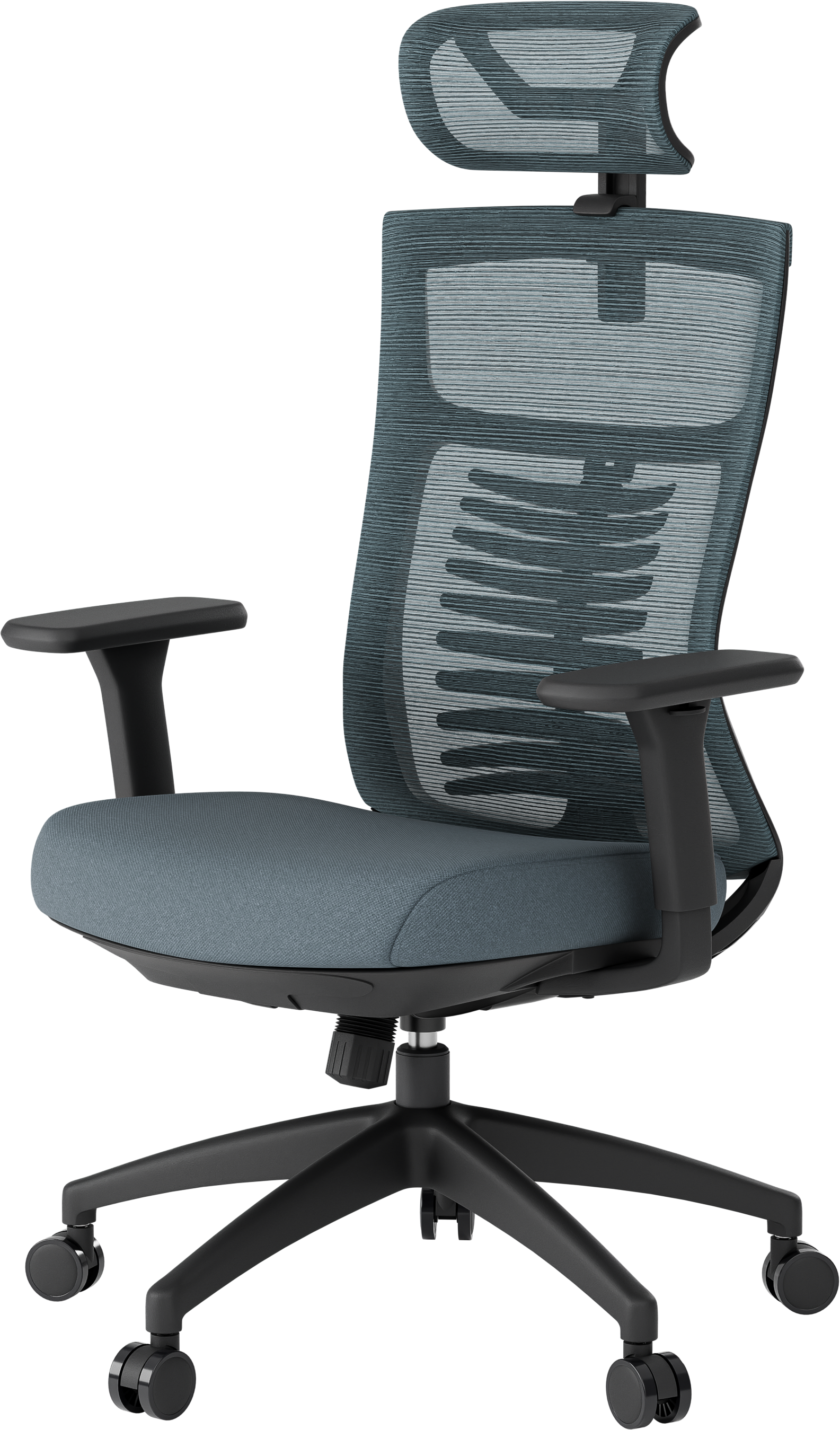 Ергономічне офісне крісло OfficePro Balance OC550 чорно-сіре з сіткою