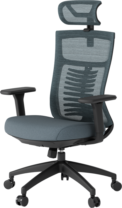 Ергономічне офісне крісло OfficePro Balance OC550 чорно-сіре з сіткою