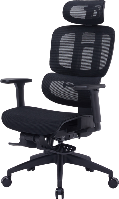 Офісне крісло OfficePro Skyline OC750 чорне з підставкою для ніг, сітка