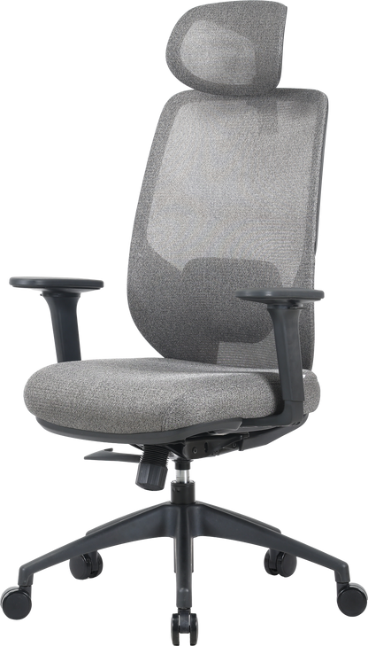 Офісне крісло OfficePro Comfort OC524 сіре, сітчаста спинка
