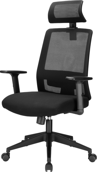 Офісне крісло OfficePro OC420B чорне з сітчастою спинкою