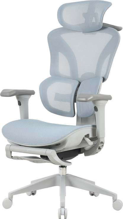 Сітчасте офісне крісло OfficePro Elite OC950 сіро-блакитне
