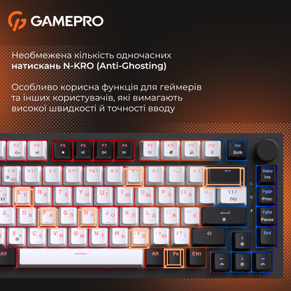 GamePro MK160 V2 Warden QLAB Sakura Black — NKRO Anti-Ghosting