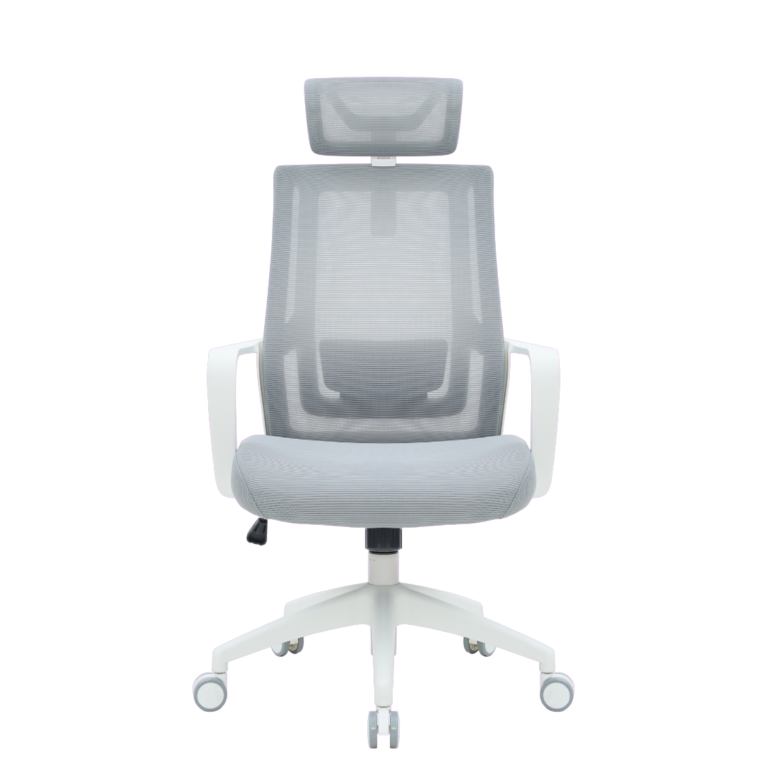 Ергономічне офісне крісло OfficePro Harmony OC310 світло-сіре з сітчастою спинкою