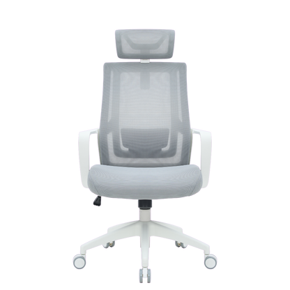 Ергономічне офісне крісло OfficePro Harmony OC310 світло-сіре з сітчастою спинкою