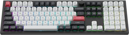 Клавіатура Keychron Q6 HE — вид під кутом із RGB-підсвіткою