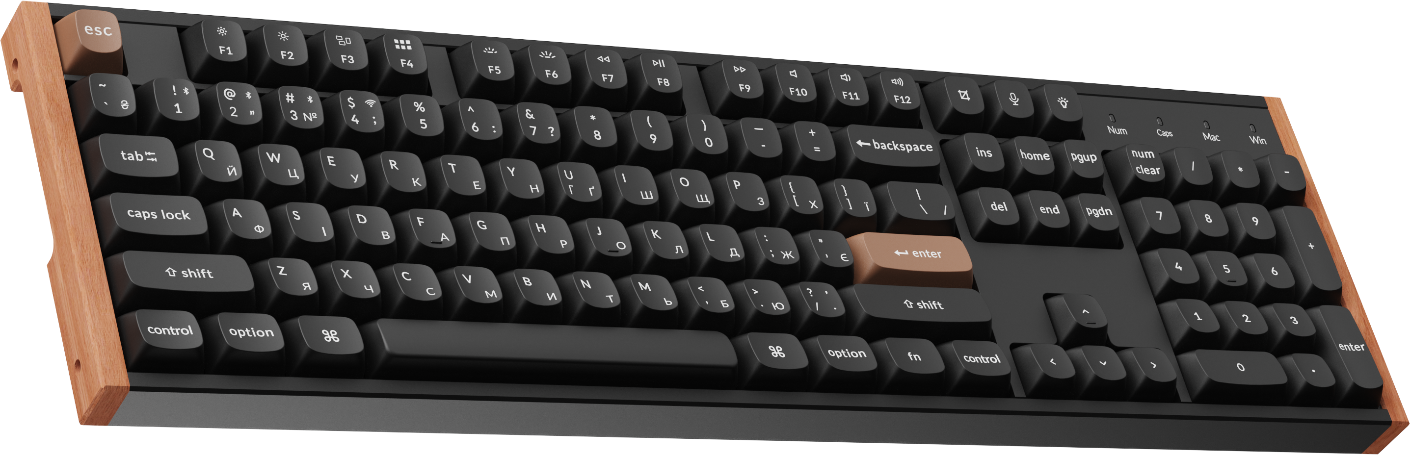 Клавіатура Keychron K10 HE — вид збоку під кутом