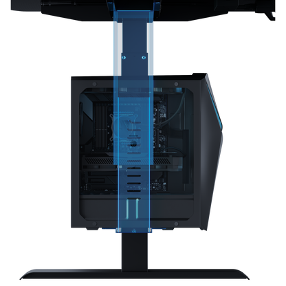 Кріплення для ПК Anda Seat ZJJ-01-B — ПК у тримачі під столом, вид спереду
