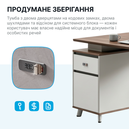 Стіл двомісний з тумбочками OfficePro PG-M24A-2A — фото 5