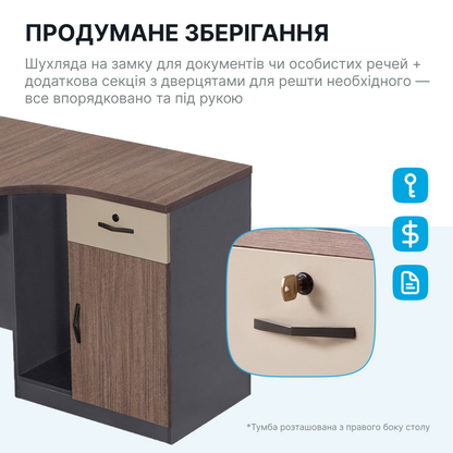 Стіл з тумбочкою OfficePro PG-F20A-14A-R — фото 5