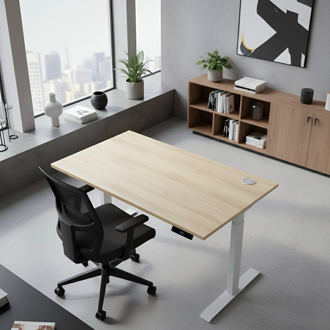 Комп’ютерний стіл з електрорегулюванням висоти двомоторний двоступеневий - Сірий