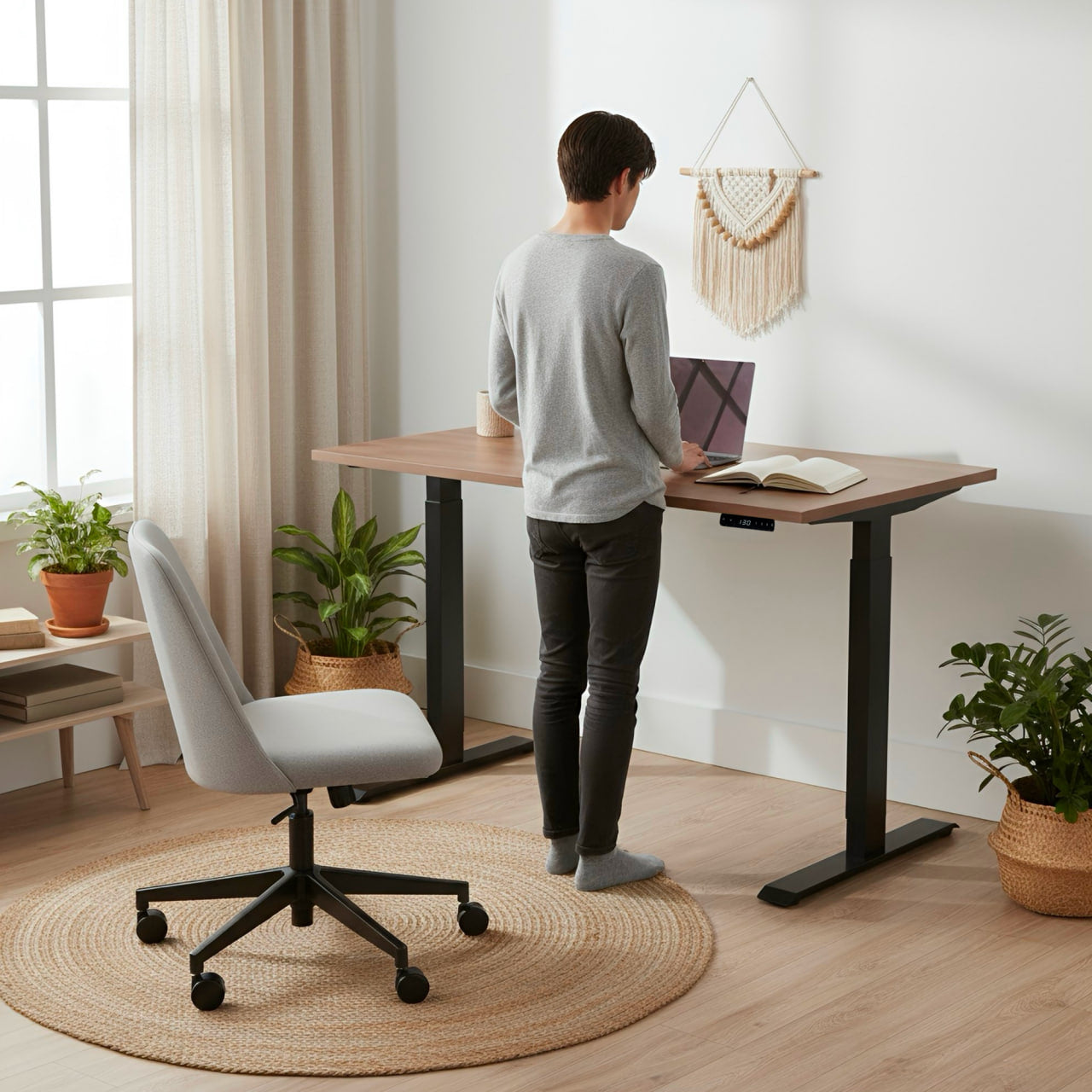 Комп’ютерний стіл двомоторний триступеневий Kaidi Black