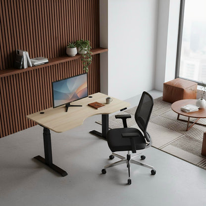 Комп’ютерний стіл двомоторний триступеневий Kaidi Black