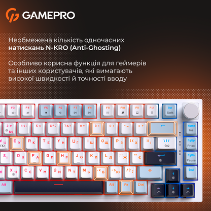 GamePro MK160 V2 Warden QLAB Sakura White — NKRO Anti-Ghosting